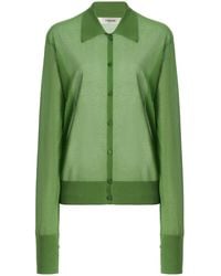 FRAME - The Collared Cotton-Blend Cardigan - Lyst