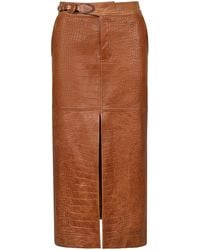 Johanna Ortiz - Epic Statement Leather Midi Skirt - Lyst