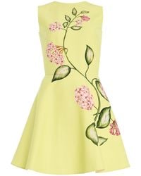 Oscar de la Renta - Porcelain Flowers Wool-Blend Mini Dress - Lyst
