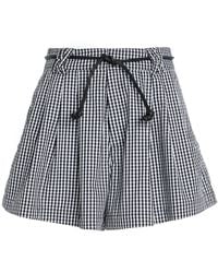 Sea - Neci Belted Gingham Cotton Shorts - Lyst