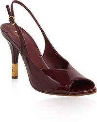 Chloé - Flower Patent Leather Slingback Sandals - Lyst