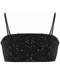 ILA THE BRAND - Tori Sequined Cotton Crop Top - Lyst