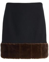 ROTATE BIRGER CHRISTENSEN - Faux Fur Mini Skirt - Lyst