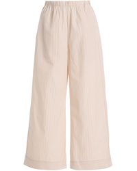 By Malene Birger - Mirabello Striped Cotton Wide-Leg Pants - Lyst