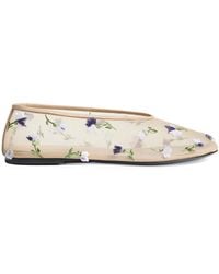 Khaite - Marcy Floral-embroidered Mesh Flats - Lyst