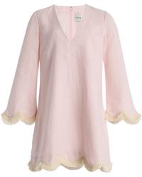 Posse - Exclusive Essie Fringed Linen Mini Kaftan - Lyst