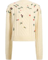 KHAITE - Elias Embroidered Cashmere-Mohair Sweater - Lyst