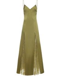 STAUD - Exclusive Trinity Lace-Inset Silk Maxi Slip Dress - Lyst