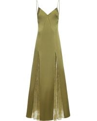STAUD - Exclusive Trinity Lace-Inset Silk Maxi Slip Dress - Lyst