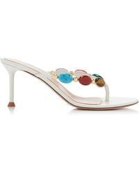 Gianvito Rossi - Exclusive La Isla Shanti Stone-Embellished Leather Sandals - Lyst