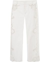 LoveShackFancy - Maia Embroidered Cotton Pants - Lyst