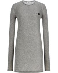 Miu Miu - Ribbed Cotton T-Shirt Mini Dress - Lyst