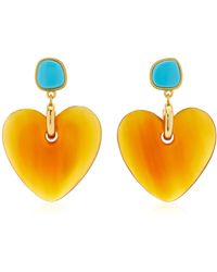 Lizzie Fortunato - Dulcinea-Plated-Stone Earrings - Lyst
