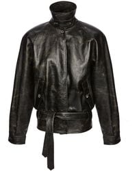 Magda Butrym - Belted Leather Jacket - Lyst