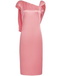 Givenchy - Cape-detailed Satin Midi Dress - Lyst