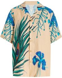 House of Aama - Exclusive Camp Printed Silk Twill Shirt - Lyst