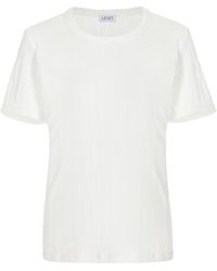 Leset - Pointelle-knit Cotton T-shirt - Lyst