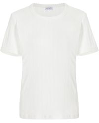 Leset - Pointelle-knit Cotton T-shirt - Lyst