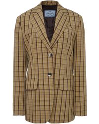 Prada - Checked Wool Blazer - Lyst
