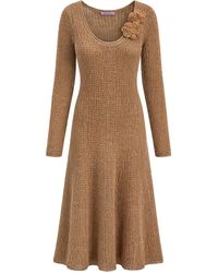 MACCAPANI - Winter Lace Wool Midi Dress - Lyst