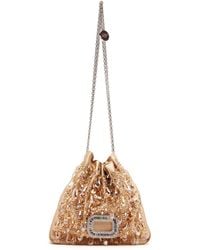 Roger Vivier - Pilgrim Crystal-Embellished Satin Mini Bag - Lyst