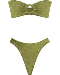 Hunza G - Gloria Ring-detailed Seersucker Bikini Set - Lyst