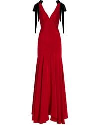 Rodarte - Exclusive Bow-detailed Silk Crepe Maxi Dress - Lyst