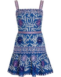 Alexis Venise Embroidered Woven Mini Dress - Blue