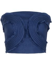 ANDRES OTALORA - Tan Calida Embroidered Linen Top - Lyst