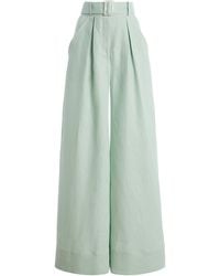 Matthew Bruch - Pleated Linen Wide-Leg Pants - Lyst
