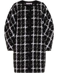 Carolina Herrera - Collarless Tweed Cocoon Coat - Lyst