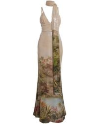 Elie Saab - Printed Sequined Maxi Dress - Lyst