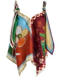 ALÉMAIS - Mlak Printed Silk-Twill Scarf Top - Lyst