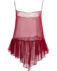 TOVE - Harlowe Semi-Sheer Ruffled Silk Top - Lyst