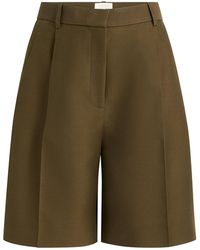 KHAITE - Auggie Wool-Silk Knee-Length Shorts - Lyst