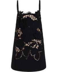Oscar de la Renta - Floral Tweed Mini Shift Dress - Lyst