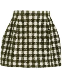 Oscar de la Renta - Checkered Chenille-tweed Mini Skirt - Lyst