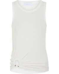 Rabanne - Ring-gathered Stretch-cotton Tank Top - Lyst