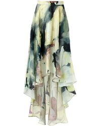 La Fuori - Abstract Burst Silk Midi Skirt - Lyst