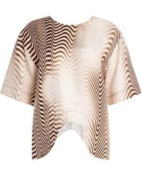 Niccolò Pasqualetti - Onda Zebra-Printed Silk Twill Top - Lyst