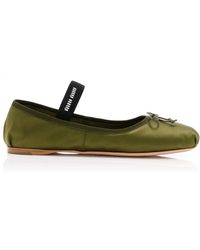 Miu Miu - Satin Ballet Flats - Lyst