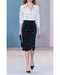 Carolina Herrera - Good Girl Shoe Print Crepe Knee-Length Skirt - Lyst