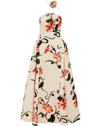 LEO LIN Rayna Floral-Appliqud Crepe Maxi Dress in Pink | Lyst Australia
