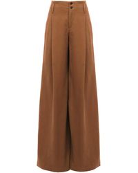 Chloé - Pleated Organic Cotton Canvas Wide-Leg Pants - Lyst