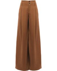 Chloé - Pleated Organic Cotton Canvas Wide-Leg Pants - Lyst