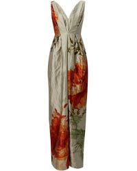 Erdem - Floral-printed V-neck Gown - Lyst