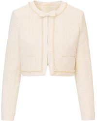 LoveShackFancy - Ralphette Pearl-Embellished Tweed Jacket - Lyst