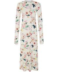 Rabanne - Floral Jersey-Knit Midi Dress - Lyst