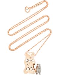 Lauren X Khoo - Gummy Bear Dog 18k Rose And Yellow-gold And Diamond Necklace - Lyst