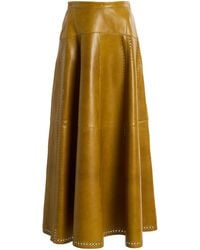 Ulla Johnson - Aninda Leather Midi Skirt - Lyst